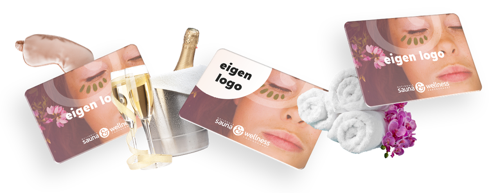 Personaliseer je eigen Sauna Wellnesscadeaukaart met jouw bedrijfslogo